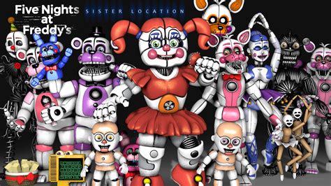 5 nights at freddy's sister location characters|all fnaf sister location characters.